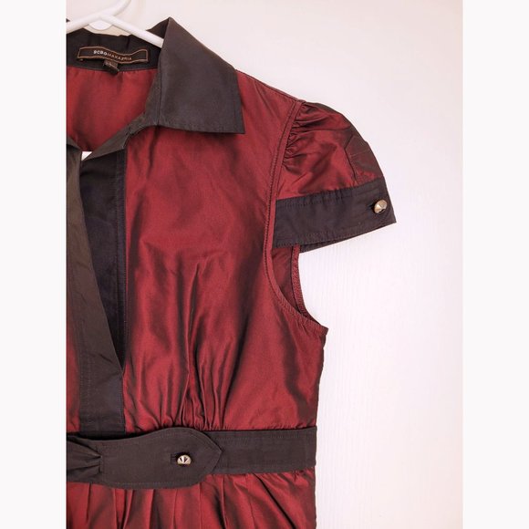 BCBGMaxAzria Iridescent Dark Red Dress (4) - Picture 5 of 7